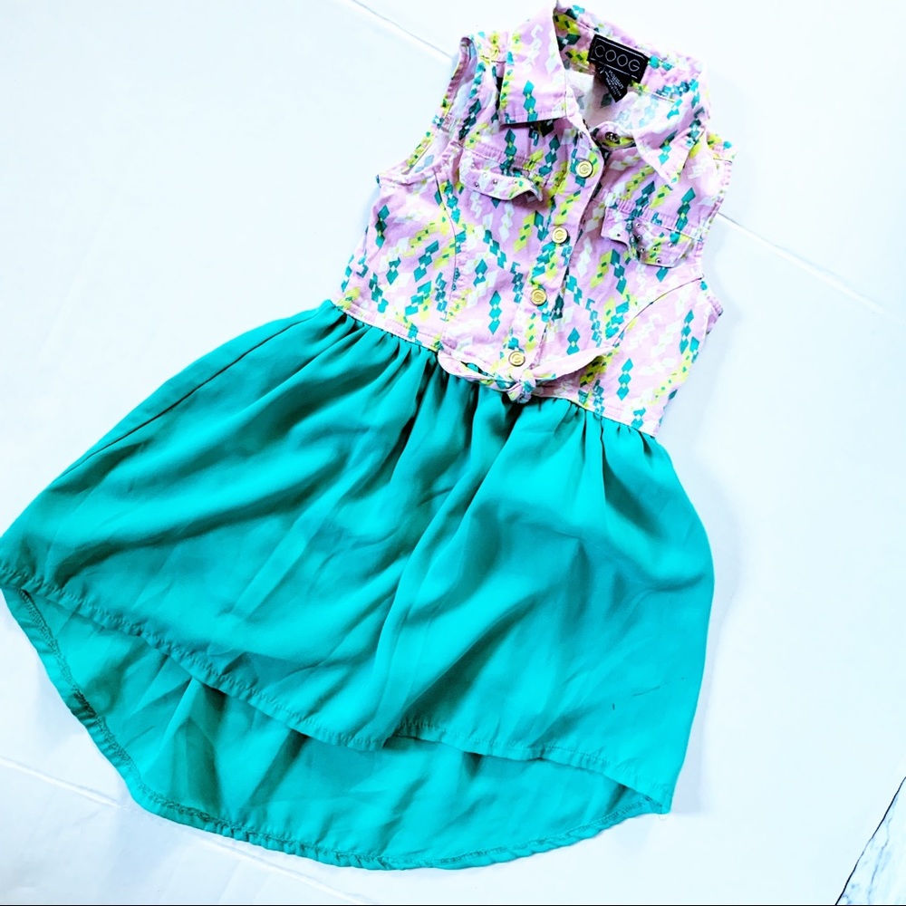Coogi floral and teal girls dress